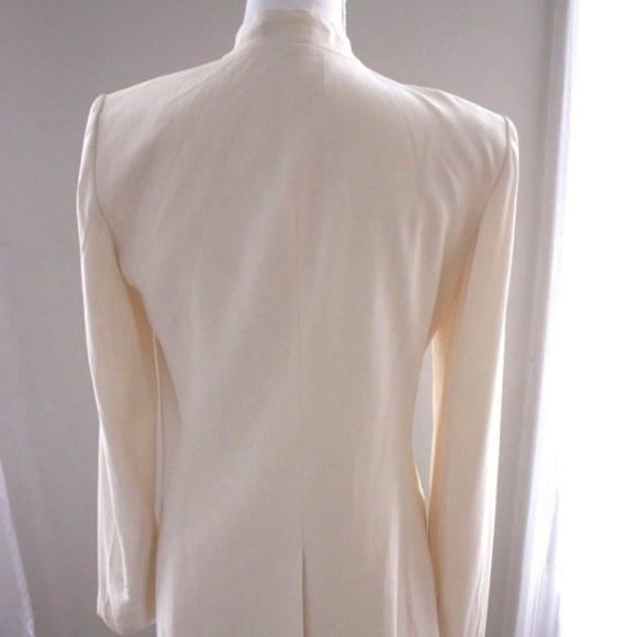 THEORY TAILORED OPEN FRONT CREAM BLAZER 10 - Picture 5 of 8